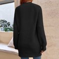 thumbnail image 5 of Fesfesfes Women Sweater Fall Winter Solid Color Button Crew Neck Sweater Long Sleeve Pocket Dress Clothes Sale, 5 of 7