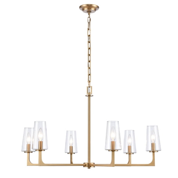 Elk Home 34-Inch Wide Fitzroy Chandelier, Transitional-Lacquered Brass