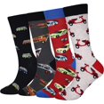thumbnail image 1 of GHSDFBB Men's 2/4 Packs Fun Crazy Novelty Dress Crew Socks, 1 of 6