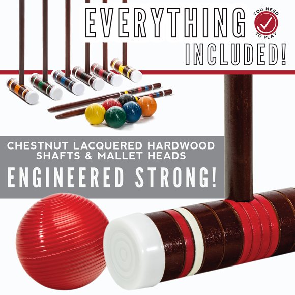 Franklin Sports 50201 6 Player Intermediate Croquet Set
