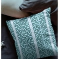 thumbnail image 3 of 26" X 26" Blue And Brown Broadcloth Floral Throw Pillow, 3 of 5