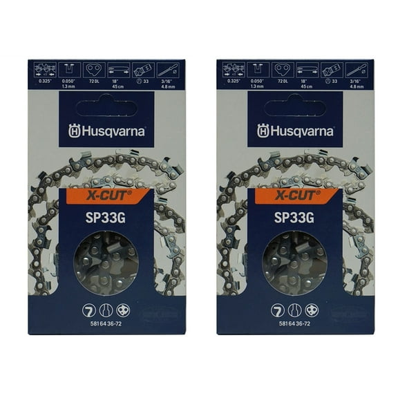 Husqvarna 8 inch X-Cut SP33G Chain for 336 339 XP 340 345 346 XP 350 351 353 550 XP 2 Pack