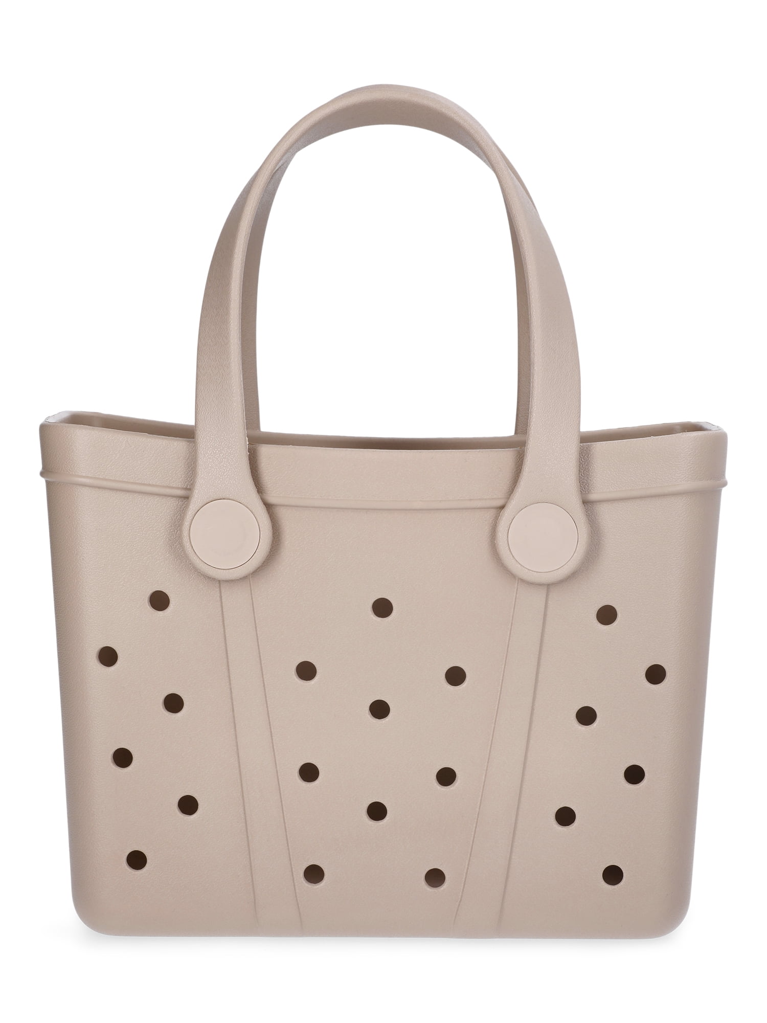 Time and Tru Women's Lightweight Mini Beach Tote Bag, Tan