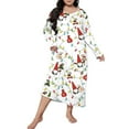 thumbnail image 2 of siminseming Chemises de Nuit de Noël pour Femmes & Chemises de Nuit Grande Taille Robe de Nuit Décontractée Imprimé de Noël Manches Longues Col Rond Extensible Ample Vêtements Chaussures & Accessoires, 2 of 5