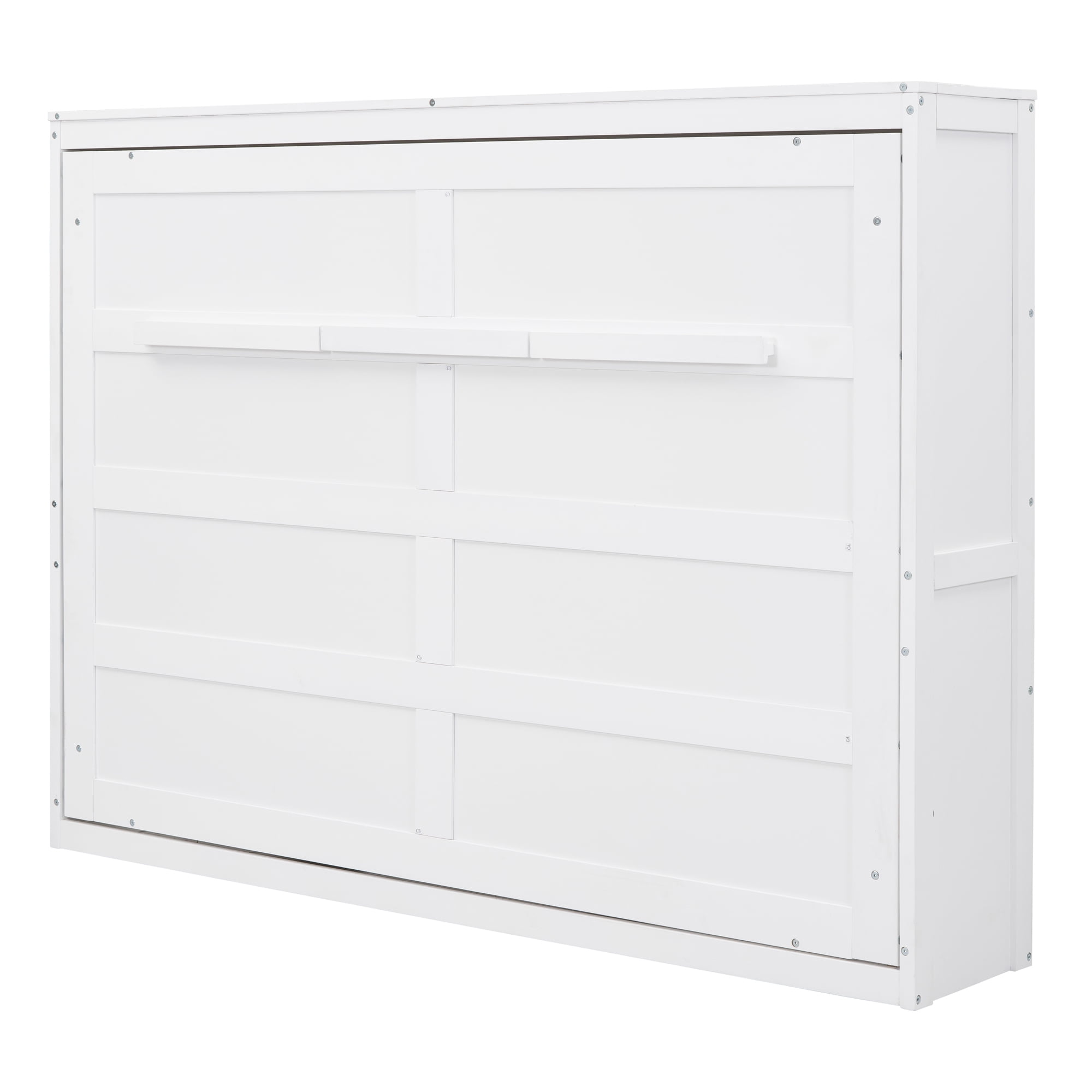 Euroco Wood Queen Size Murphy Wall Bed, White