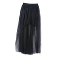 thumbnail image 4 of Faldas de tul de malla en capas con cintura alta y elástica para mujer Negro, 4 of 7