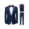 thumbnail image 4 of Beauty-Emily Men's 4-Piece Dark Blue Suit Set, Jacket, Vest, Pants, Multiple Ties, for Wedding, Business, Party, Banquet, Interview, Formal Events, Graduatio, 4 of 8