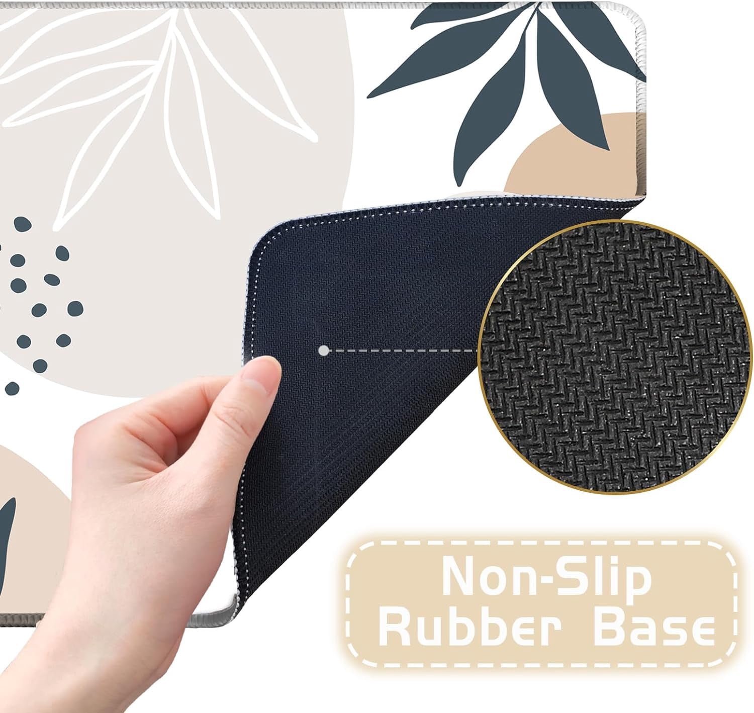 Boho Mouse Pad, Large Desk Pad, Desk Mats on Top of Desks, Cute Desk Mat, Neutral Office Desk Supplies, Minimalistic Modern Abstract Plant Botanical, 31.5x11.8'''' XL Desk Cover Mat - Tropical