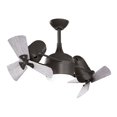 thumbnail image 4 of Matthews Fan Company DGLK-TB-WD - Dagny 39" Textured Bronze Ceiling Fan with light, 360° rotational double-headed with solid mahogany tone wood blades, indoor or covered patio rated, 4 of 7