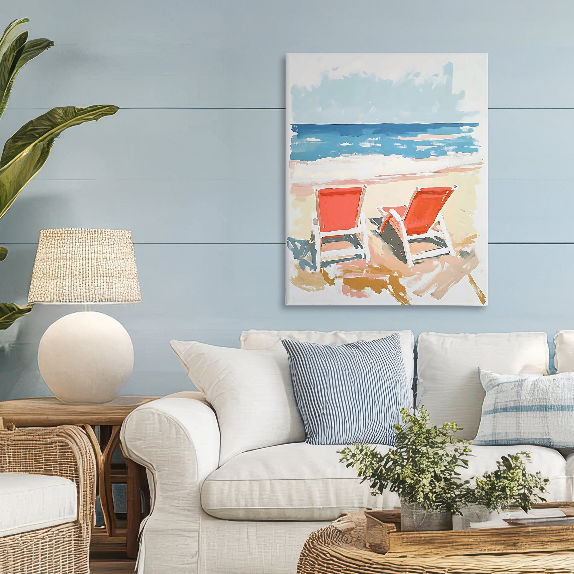 Stupell Industries Two Sunlit Beach Chairs Canvas Wall Art, design by The Prints Vibe
