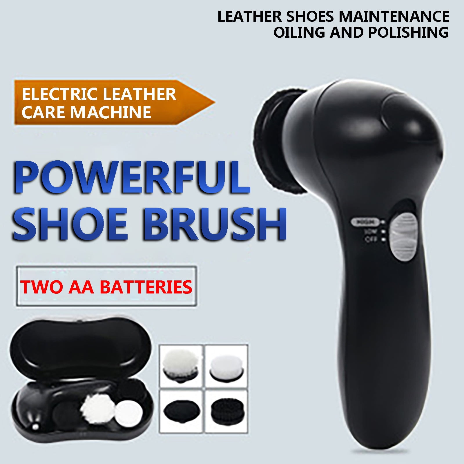 Multifunction Electric Shoe Polisher Electric Shoe Brush Portable Handheld Shoes Cleaning Brush Kit with Storage Box Good Gifts for Office Worker and Friend 
