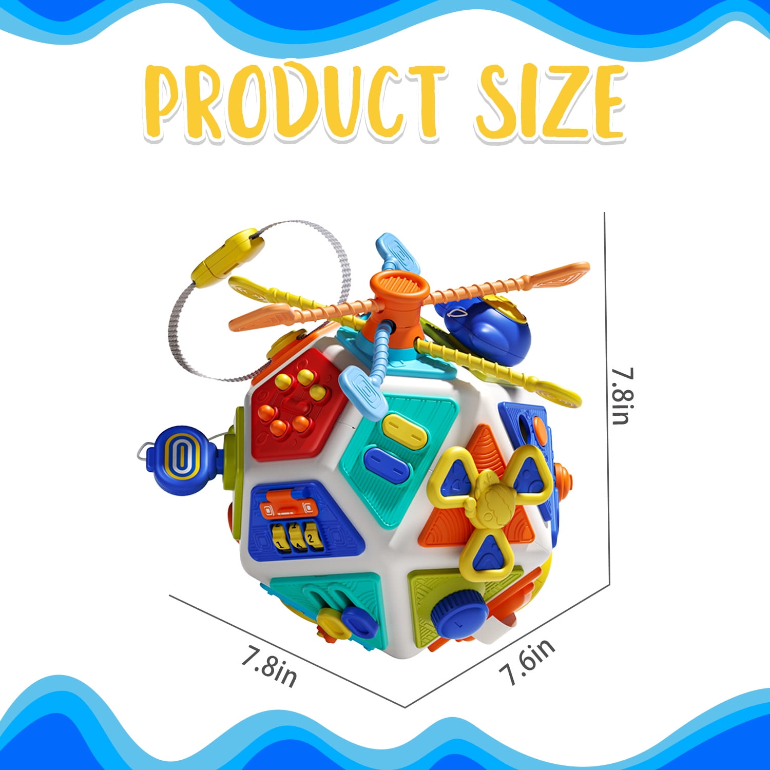 Sytle-Carry Montessori Learning Toys, Toys for 1 Year Old, Busy Cube Toddler Toys 1-3 for Girls Boys