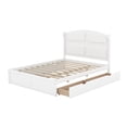 thumbnail image 4 of Wooden Platform Queen Bed Frames With Headboard 2 Drawers Easy Assembly Heavy Duty Slat Mattress Foundation, 4 of 8