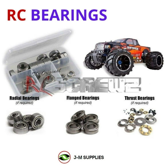 RCScrewZ Metal Shielded Bearings rcr043b for RedCat Rampage MT V3 1/5 Gas RTR Monster | SET