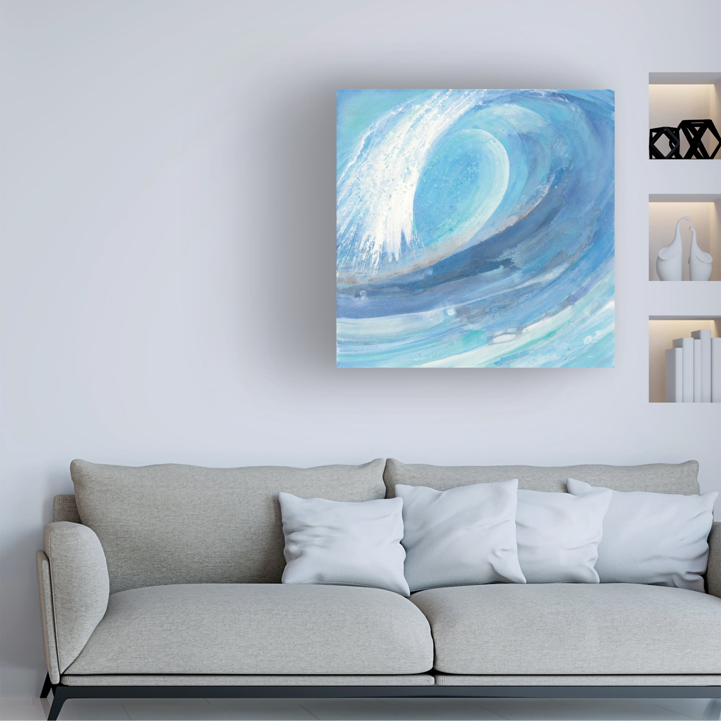 Trademark Fine Art Albena Hristova Surfs Up Waves Canvas Wall Art - 35x35