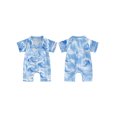 thumbnail image 2 of Cenuakty 0-24M Baby Jumpsuit Short Sleeve Lapel Collar Duck/Sea Wave Print Sleep Romper Footless Newborn Outfit, 2 of 9