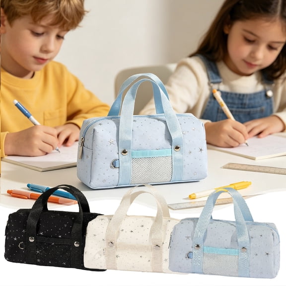 Under $1 Pencil Case, Star Design Large Capacity Handheld Pen Pouch, Stain-Resistant Multifunctional Stationery Bag for College Office by PALIFEUR