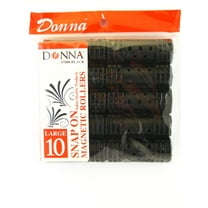 Donna Salon Quality Snap on Magnetic Plastic Hair Rollers (Large - 7/8")