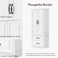 thumbnail image 4 of 71'' Rural Style Kitchen Storage Cabinets with 2 Large Drawers, Independent Cabinets with Multi-Layer Shelves, for Living Room,  Kitchen, White, 4 of 9
