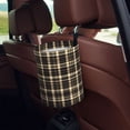 thumbnail image 5 of Round Car Trash Can 7×5.9in Waterproof, Durable, Not Easy To Fade, Easy To Install And Disassemble To Prevent Interior Pollution Saddlebrown Buffalo Plaid Check Tartan Scotland_4, 5 of 7