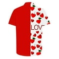 thumbnail image 4 of Valentine's Day Men's Shirt, Short Sleeve Shirts for Men, Men's Valentine's Day Printed Shirt Casual Short Sleeved Lapel Shirts Tops, 4 of 5