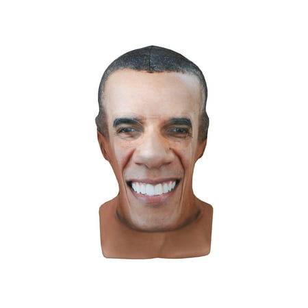 Faux Real Men's Barack Obama Printed Face Mask - President Halloween Costume