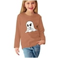 thumbnail image 2 of Odeerbi Toddler Boys Girls Halloween Long Sleeve Shirt Fall Winter Base Layer Undershirt Halloween Prints Shirts Cute Crewnecks Tops Dressy Casual Blouses Kids Clothes Khaki, 2 of 6