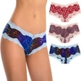 thumbnail image 4 of Curve Muse Sexy Sheer Lace Bikini Panties Pack of 6 Assorted Colors Women Underwear-PACKF-S/5, 4 of 6