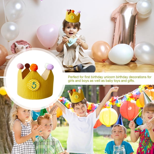 Corona de cumpleaños unisex Gorra de juguete de corona de doble cara Suministros de vestir de cumpleaños suaves