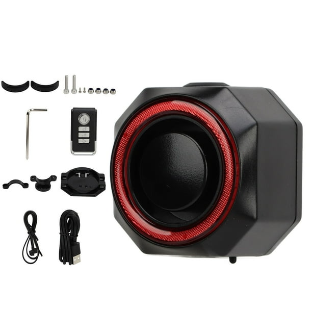 Alarma de luz trasera para bicicleta, 4 modos, sensibilidad a la luz, control remoto ajustable, impermeable, recargable, alarma antirrobo para bicicleta