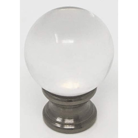 Urbanest Crystal Ball Lamp Finial – 1-5/8 Inch Tall, Matte Black Base– Decorative Lamp Shade Finial for Table & Floor Lamps- 1 Piece