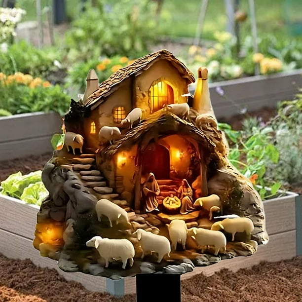 Estaca de jardín con temática Pastoral, regalo acrílico, adorno decorativo, 2D para plantas en maceta, decoración de macetas, balcones, terrazas y