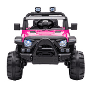 XGeek 2023 Ride On Kid's Truck 12V Power Children's Electric Car Motorized Cars for Kids w/ Remote, Large Capacity Battery, 3 Speeds, LED Lights, Leather SeatMP3 player