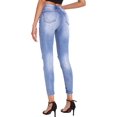 thumbnail image 5 of Pantalones vaqueros de cintura alta para mujer, ajustados, elásticos, ajustados, con control de barriga, pantalones vaqueros150-blue14, 5 of 5