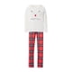 thumbnail image 2 of Conjunto de pijama navideño familiar a juego, sudaderas con capucha de forro polar afelpado, pantalones a cuadros, pijama de alce navideño para niños y adultos., 2 of 6