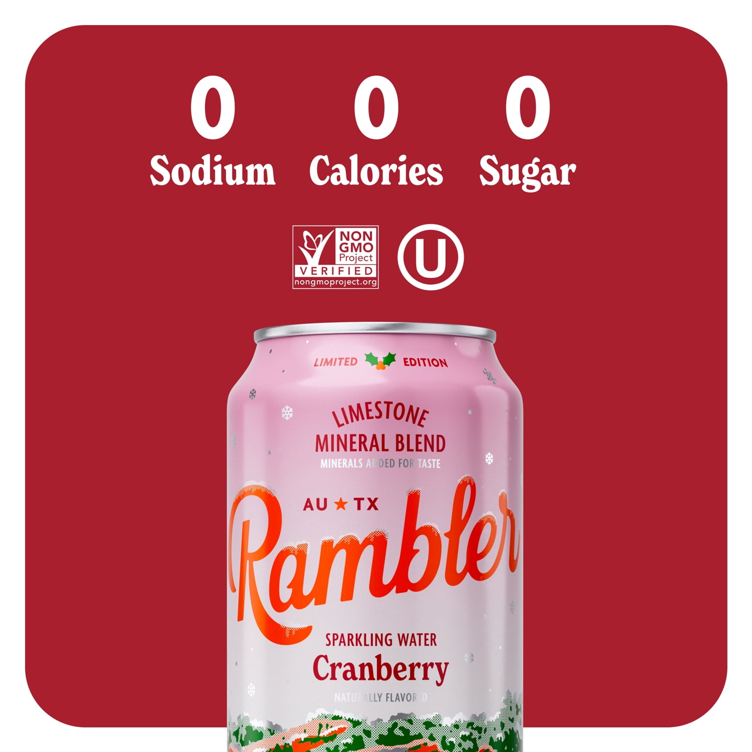 Rambler Cranberry Sparkling Water 8 - 12 fl oz Cans