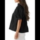 thumbnail image 4 of Blusa con Cuello en V y Mangas Abullonadas para Mujer, Estilo Babydoll, Peplum, Elegante, Informal, Plisada, Holgada. Negro M, 4 of 6