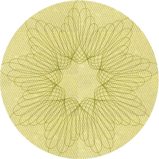 Ahgly Company Tapis Rond Lavable en Machine Intérieur Transitionnel Jaune Soleil, 4 Pieds Rond