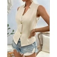 thumbnail image 4 of Women'S 2025 Summer Sleeveless Vest Casual Fully-Lined Slim Work Fashion Petite Elegant Tops Champagne S, 4 of 7