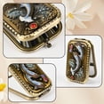 thumbnail image 3 of 1pc Retro Rectangle Alloy Fold Mirror with Glass Mirror Surface Dolphin 10.2x6.05x2.15~2.25cm, 3 of 7