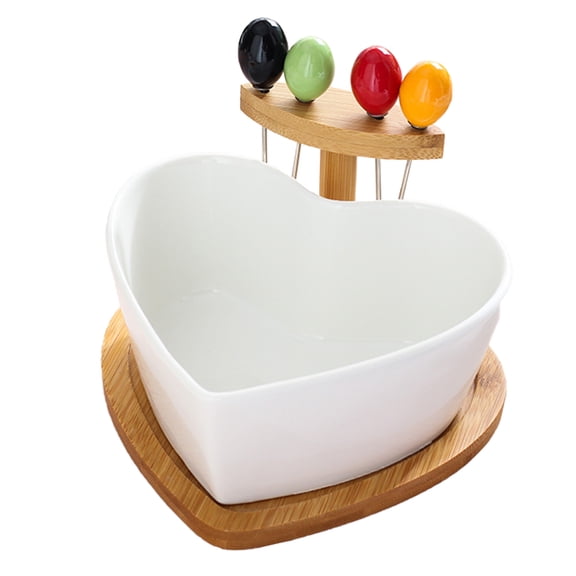 UPKOCH 1 Set Heart Shaped Ceramic Fruit Bowl for Casual Gathering in White