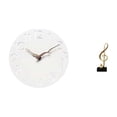 thumbnail image 1 of Reloj de pared silencioso, ideal para cocina, oficina o estudio. Escultura de nota musical en resina. Adorno de mesa, centro de mesa, chimenea o regal, 1 of 8