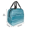 thumbnail image 3 of Honeii Teal Turquoise Fluid Stripes Print Lunch Bag Women, Lunch Box Lunch Bag for Women Adult Men, Small Leakproof Cute Lunch Tote Large Capacity Reusable, 3 of 8