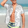 thumbnail image 3 of Wukai Hand Drawn Snake Men's Hawaiian Shirt Short Sleeve Casual Button Down Summer Beach Aloha Shirt Tropical Print Holiday Party, 3 of 8