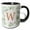 Black/White, variant on 3drose, Monogram Initial Letter W in Gold Framed in Leaves and a Gold Square., 11oz Magic Transforming Mug