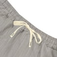 thumbnail image 7 of Men's Summer Beach Linen Shorts Summer Elastic Waist Drawstring Shorts Lightweight Casual Shorts, 7 of 7