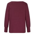 thumbnail image 5 of Women's Puff Long Sleeve Tunic Tops Elegant Casual Crewneck Solid Color Blouses Buttons Loose Fit Pullover T Shirts, 5 of 6