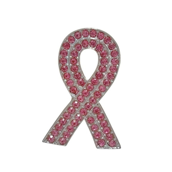 YiJuHui 5pcs Breast Cancer Pin, Crystal Rhinestone Breast Cancer Awareness Pin, Ribbon Breast Cancer Awareness Accessories for Women