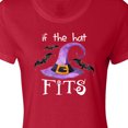 thumbnail image 3 of Inktastic If the Hat Fits Halloween Witch Hat and Bats Women's T-Shirt, 3 of 4