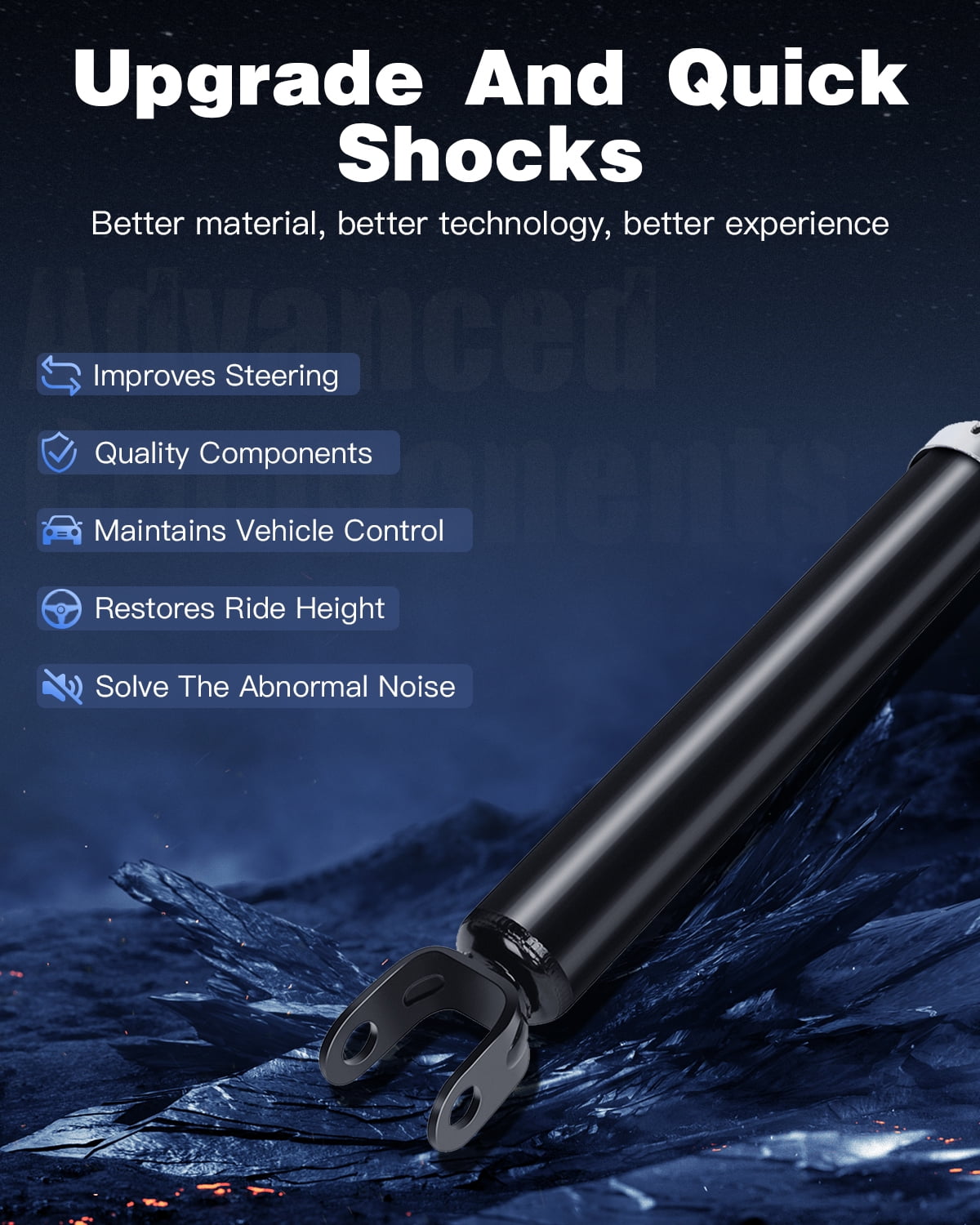 Shocks,ECCPP Rear Shocks Absorbers Kits Compatible with 2007 2008 2009 2010 for Hyundai Elantra 349085 5622 Auto Shocks Gas Struts (Set of 2 Rear)